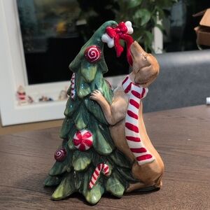 Blue Sky Clayworks Bradley Dachshund Christmas Figurine, Like New!